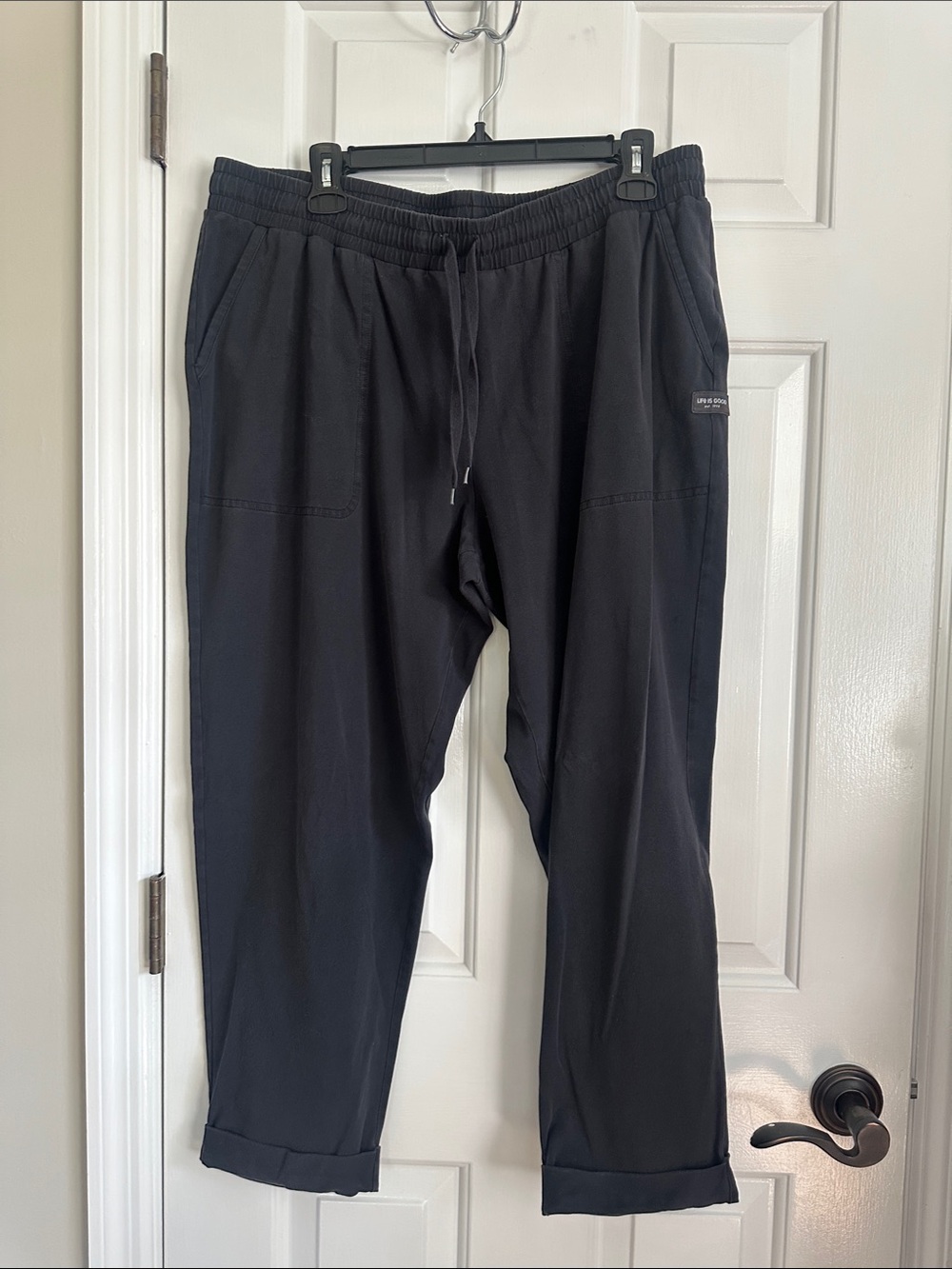 Life Is Good Black Drawstring Jogger Pants